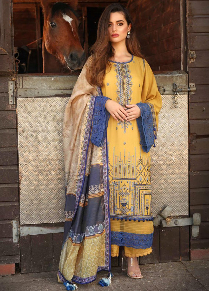 Sobia Nazir Embroidered Silk Karandi Suits Unstitched 3 Piece SN21PF D-02B - Winter Collection