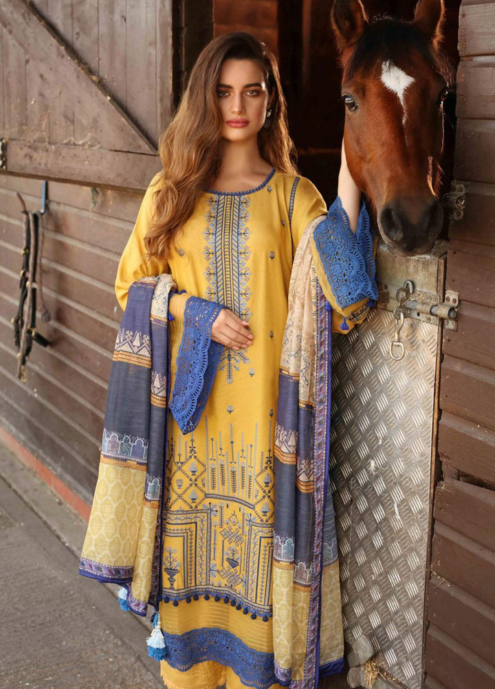 Sobia Nazir Embroidered Silk Karandi Suits Unstitched 3 Piece SN21PF D-02B - Winter Collection