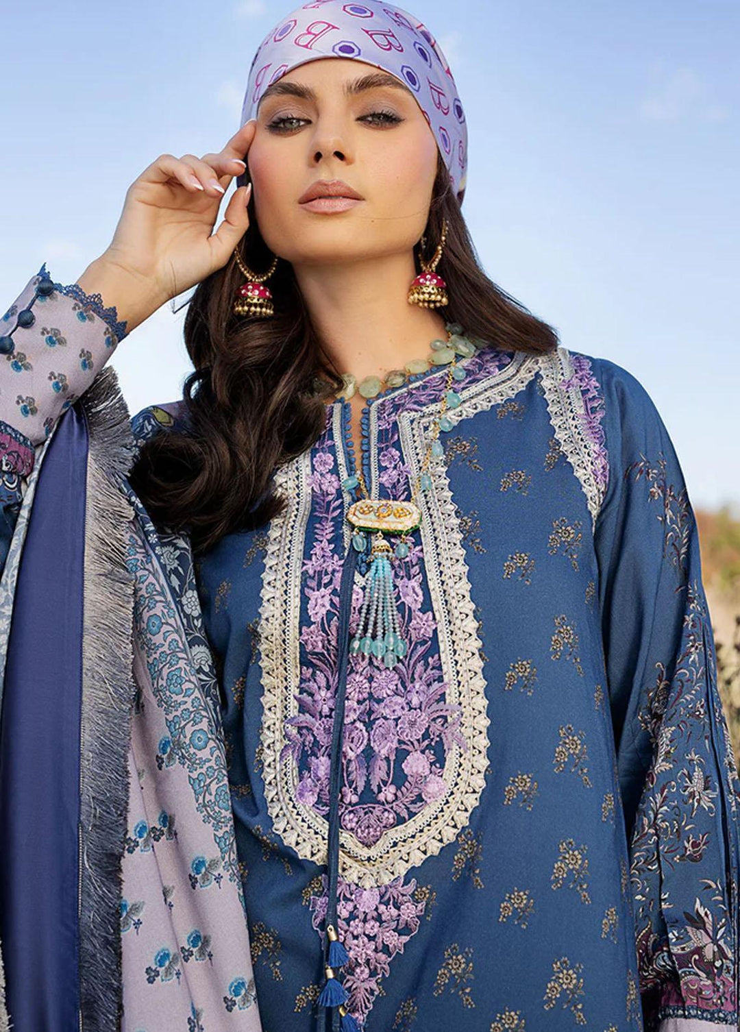 Sobia Nazir Embroidered Linen Suits Unstitched 3 Piece SN22PF 1A - Winter Collection