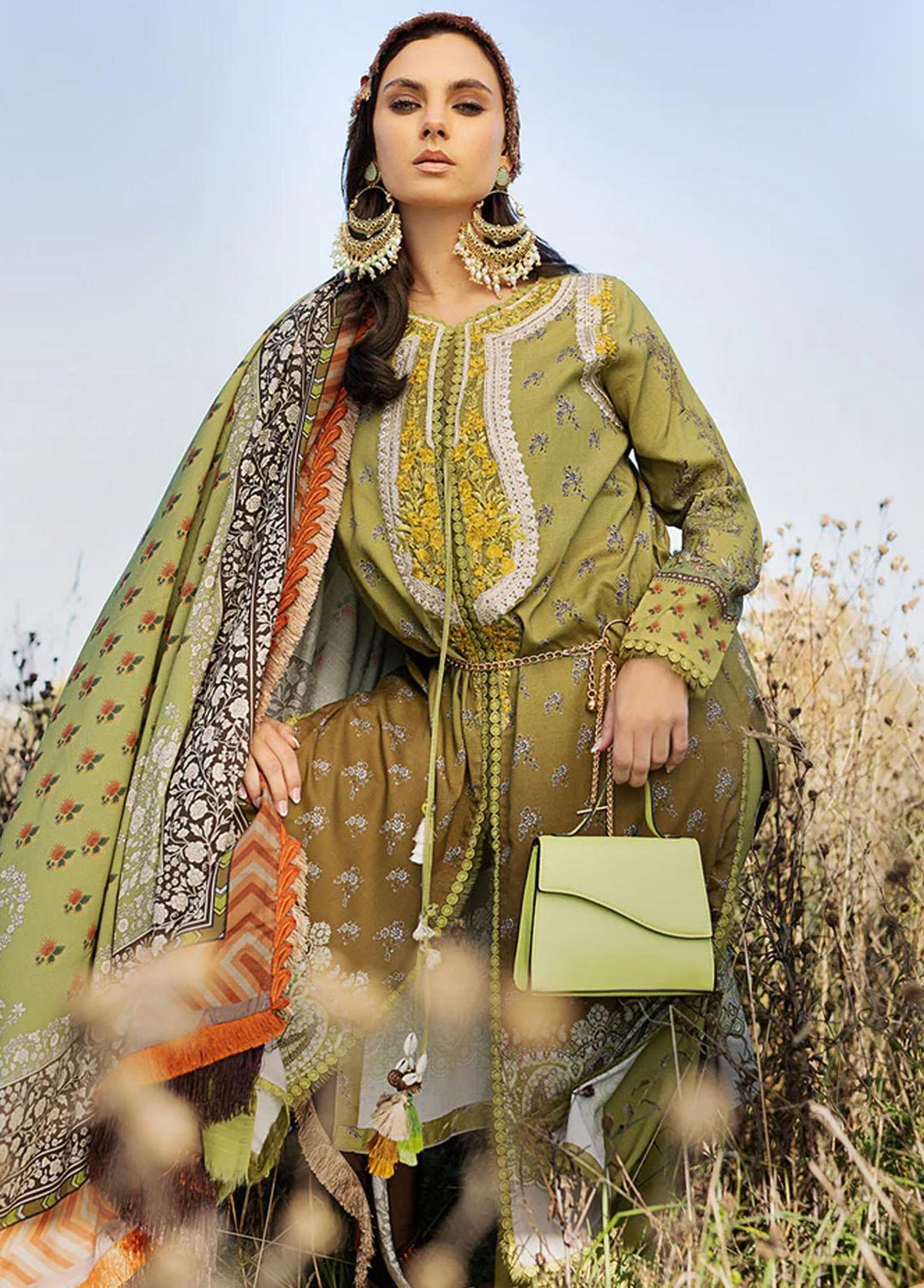 Sobia Nazir Embroidered Linen Suits Unstitched 3 Piece SN22PF 1B - Winter Collection