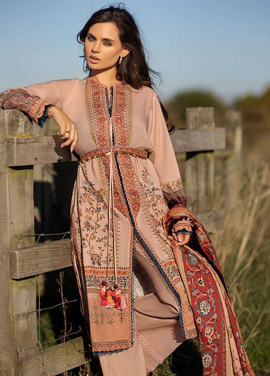 Sobia Nazir Embroidered Linen Suits Unstitched 3 Piece SN22PF 2A - Winter Collection