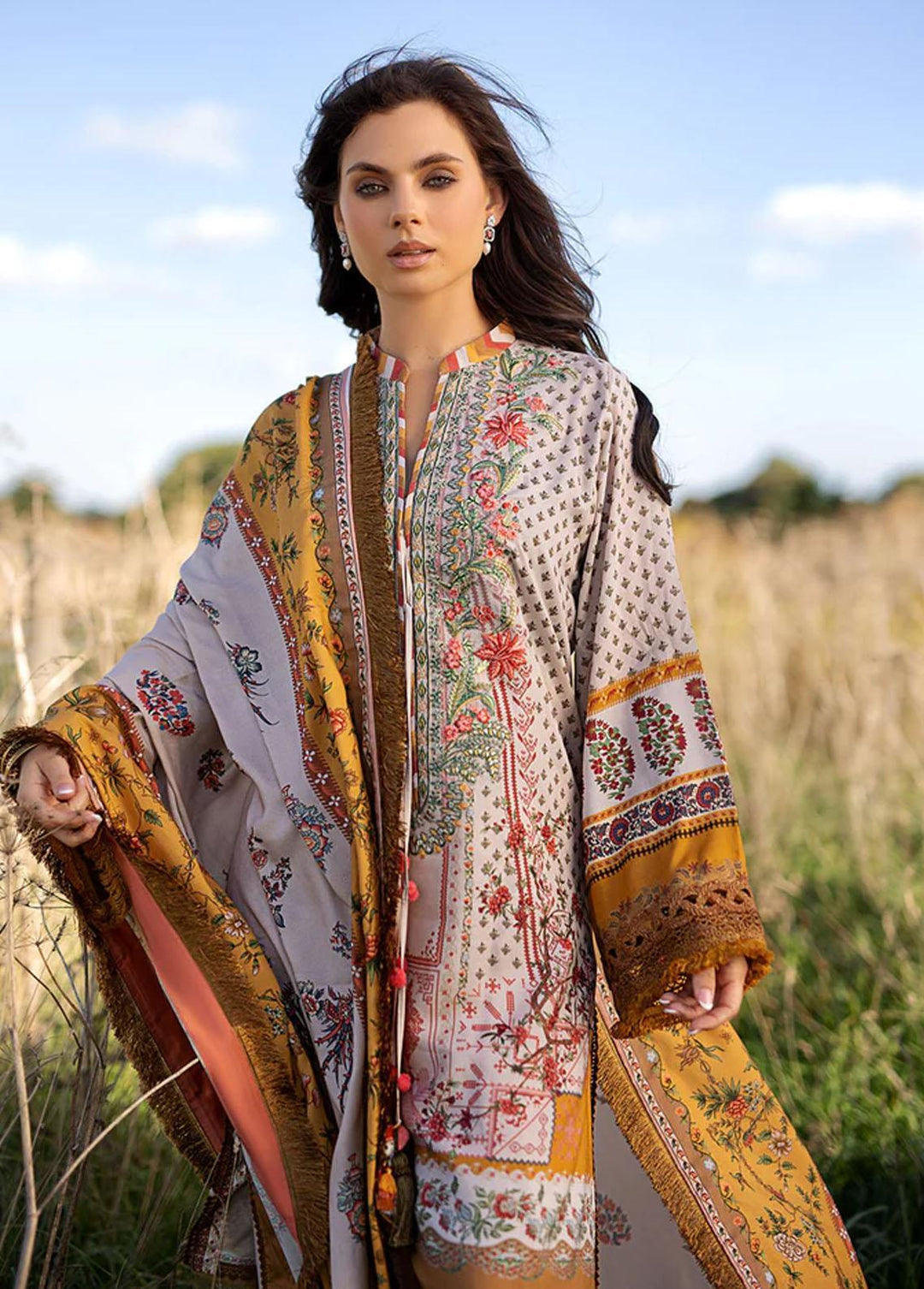 Sobia Nazir Embroidered Linen Suits Unstitched 3 Piece SN22PF 3A - Winter Collection