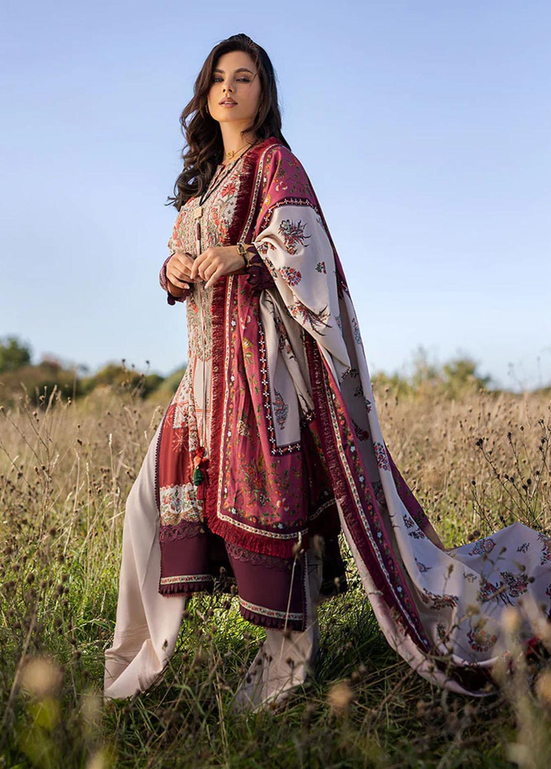 Sobia Nazir Embroidered Linen Suits Unstitched 3 Piece SN22PF 3B - Winter Collection