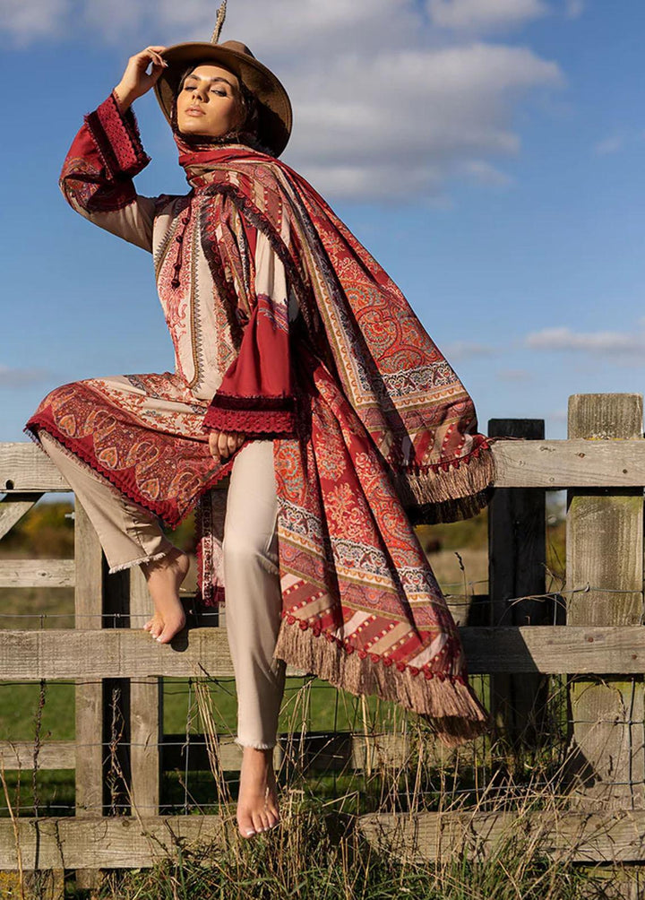 Sobia Nazir Embroidered Linen Suits Unstitched 3 Piece SN22PF 4A - Winter Collection