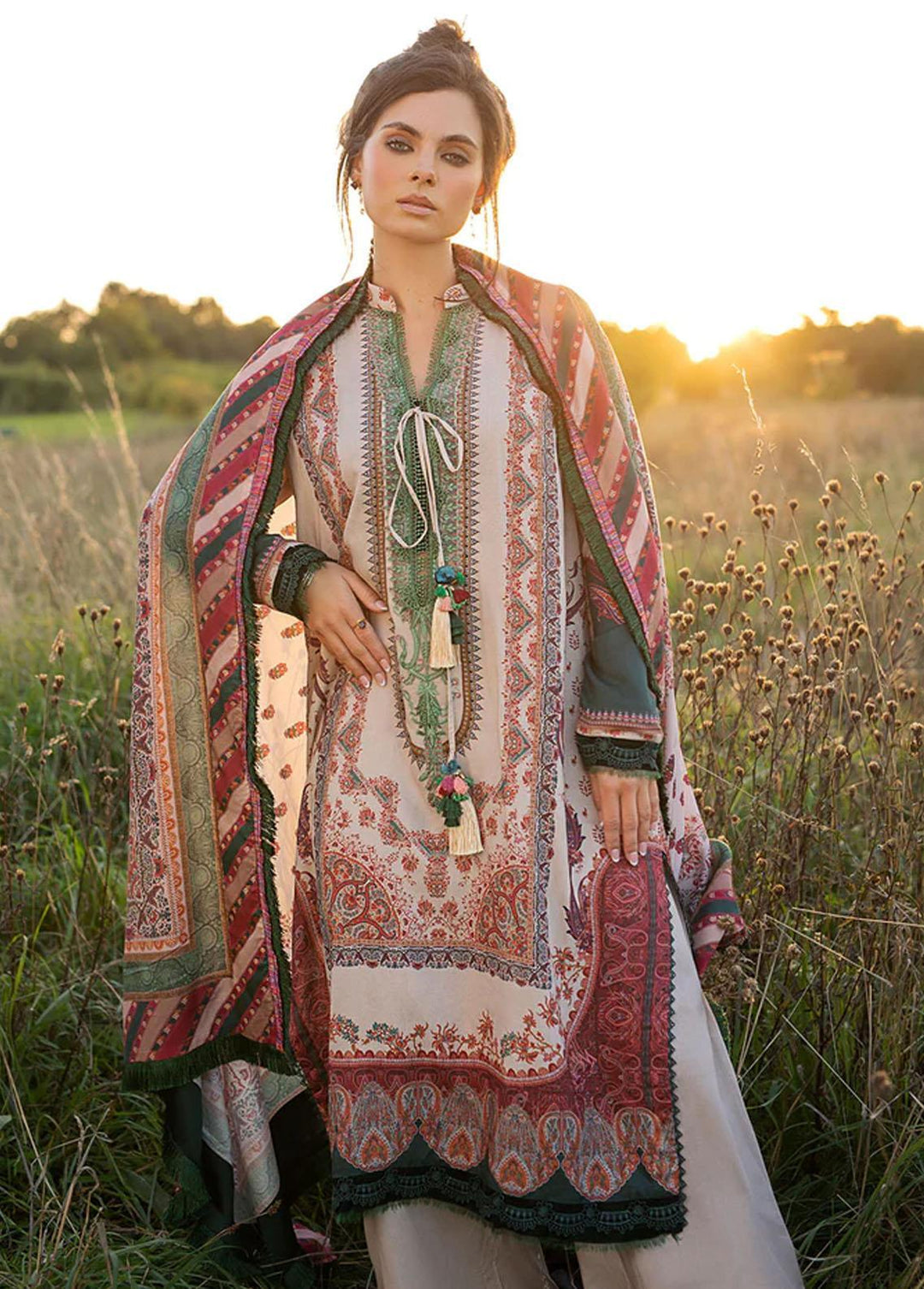 Sobia Nazir Embroidered Linen Suits Unstitched 3 Piece SN22PF 4B - Winter Collection