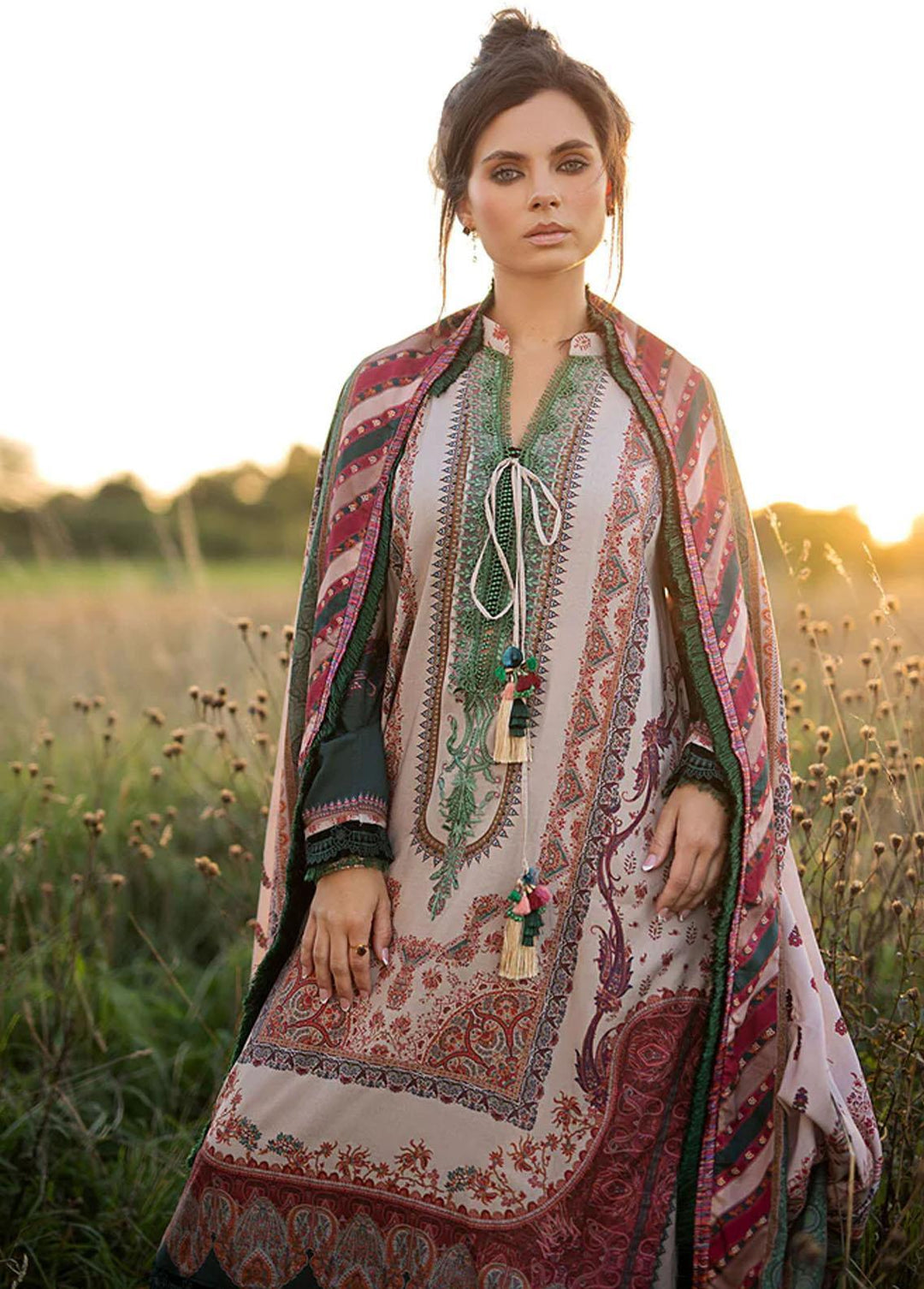 Sobia Nazir Embroidered Linen Suits Unstitched 3 Piece SN22PF 4B - Winter Collection