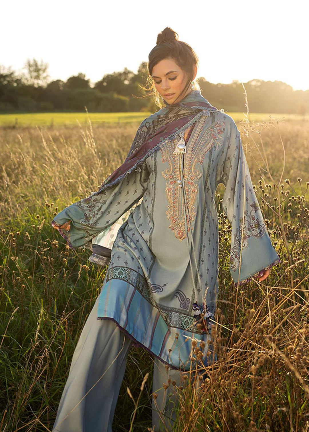 Sobia Nazir Embroidered Linen Suits Unstitched 3 Piece SN22PF 5A - Winter Collection