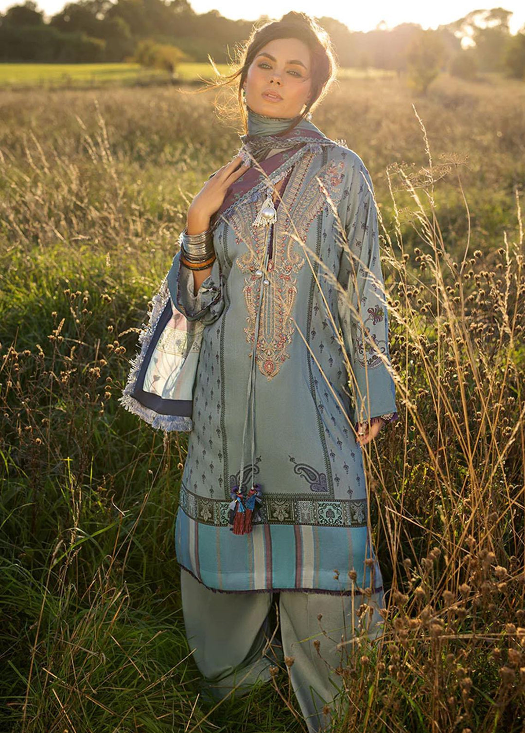 Sobia Nazir Embroidered Linen Suits Unstitched 3 Piece SN22PF 5A - Winter Collection