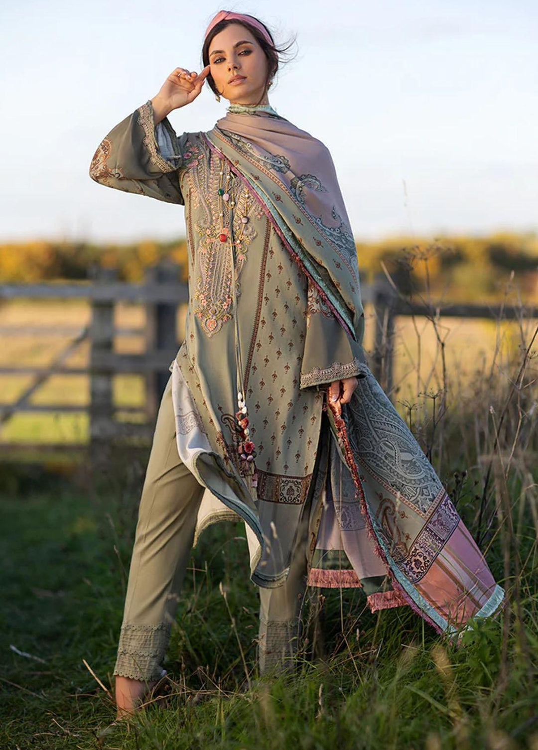 Sobia Nazir Embroidered Linen Suits Unstitched 3 Piece SN22PF 5B - Winter Collection