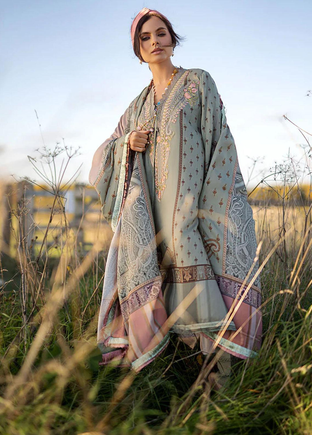 Sobia Nazir Embroidered Linen Suits Unstitched 3 Piece SN22PF 5B - Winter Collection