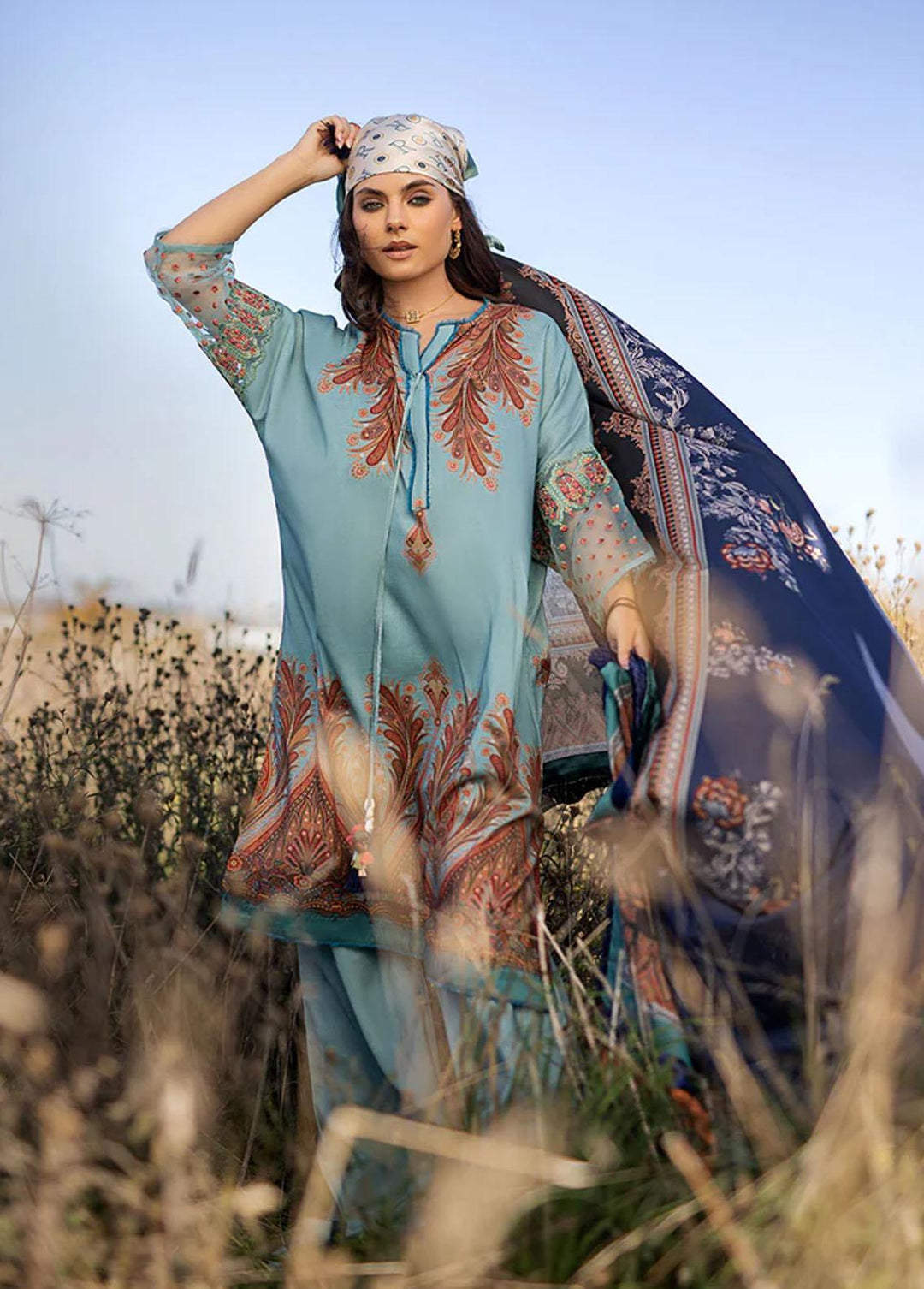 Sobia Nazir Embroidered Linen Suits Unstitched 3 Piece SN22PF 7A - Winter Collection