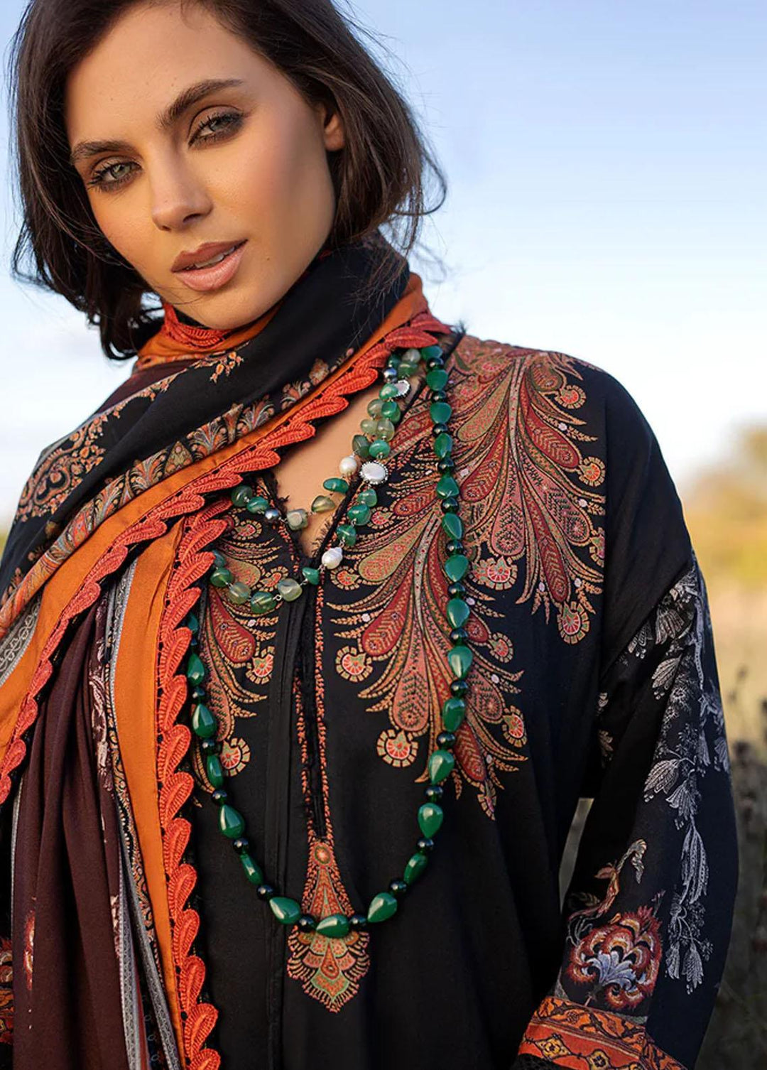 Sobia Nazir Embroidered Linen Suits Unstitched 3 Piece SN22PF 7B - Winter Collection
