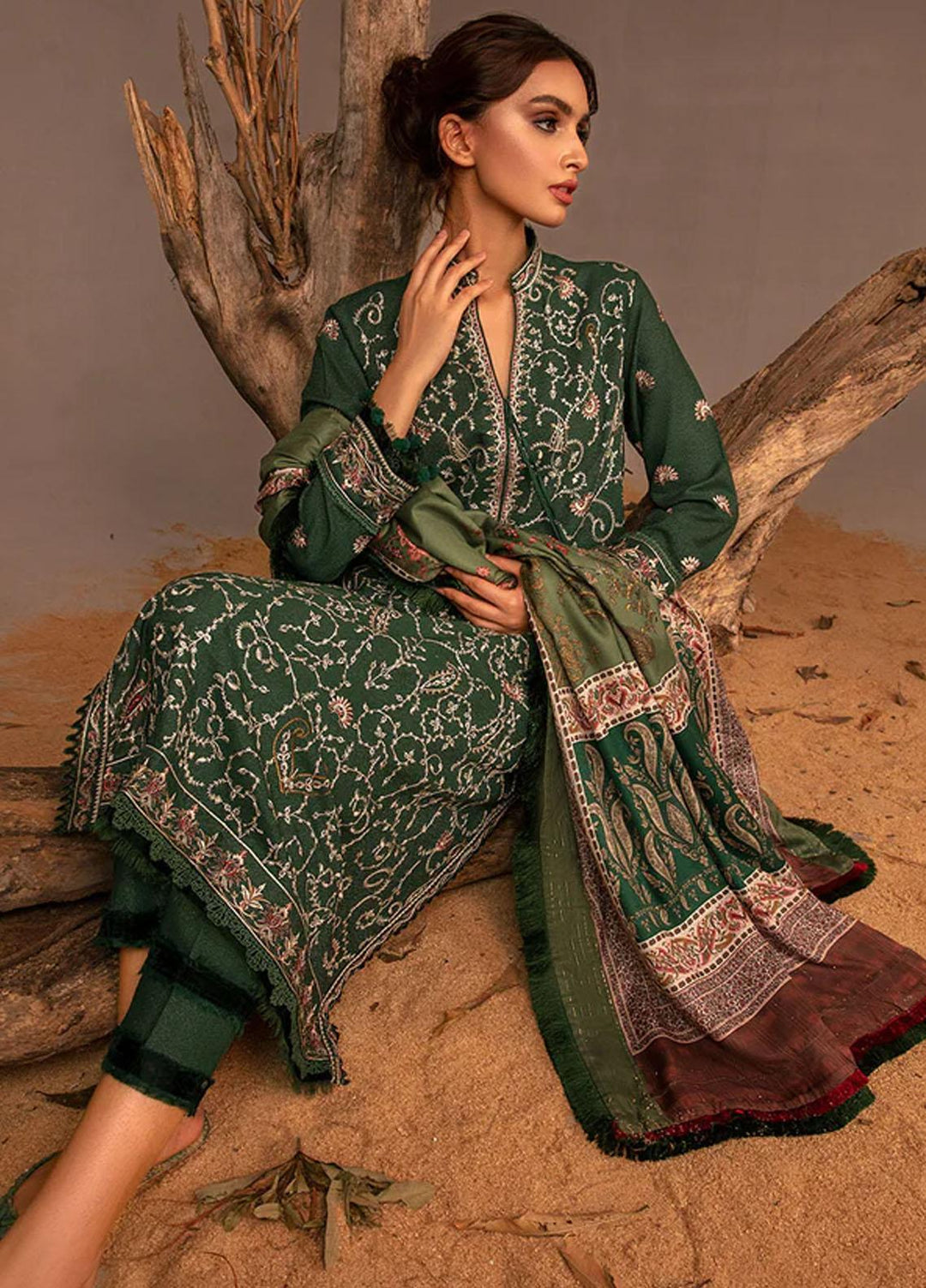 Sobia Nazir Embroidered Karandi Suits Unstitched 3 Piece SN23AW 1B - Winter Collection