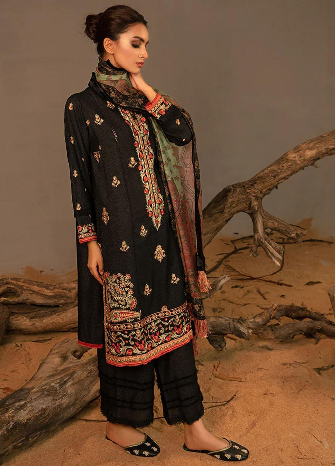 Sobia Nazir Embroidered Karandi Suits Unstitched 3 Piece SN23AW 2A - Winter Collection