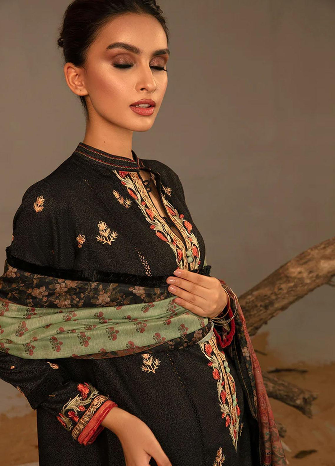 Sobia Nazir Embroidered Karandi Suits Unstitched 3 Piece SN23AW 2A - Winter Collection