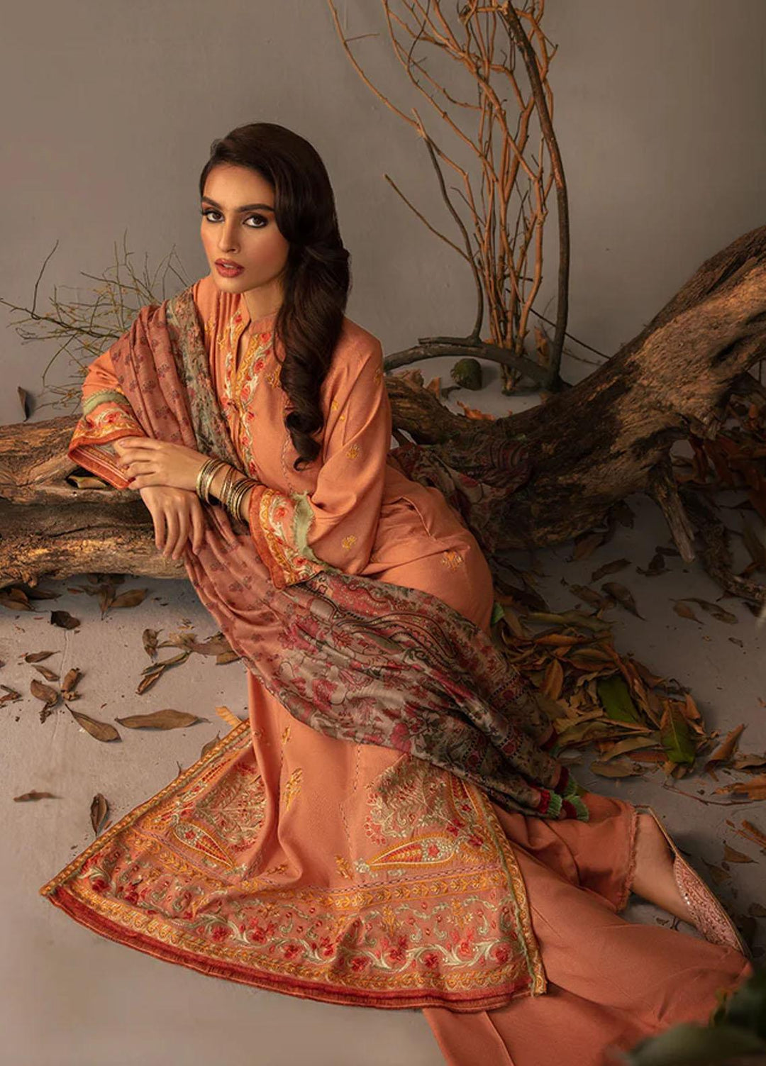 Sobia Nazir Embroidered Karandi Suits Unstitched 3 Piece SN23AW 2B - Winter Collection
