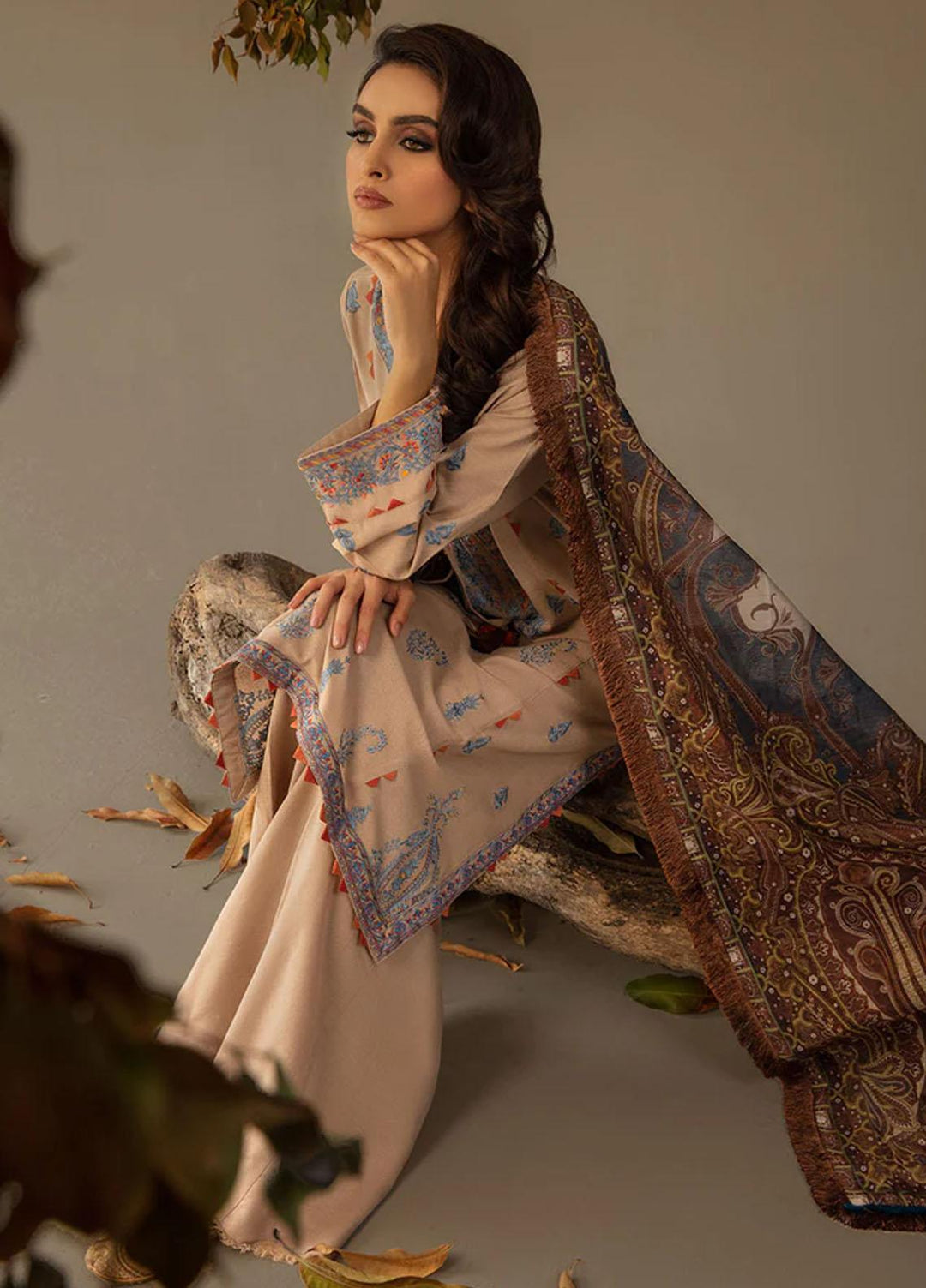 Sobia Nazir Embroidered Karandi Suits Unstitched 3 Piece SN23AW 3B - Winter Collection