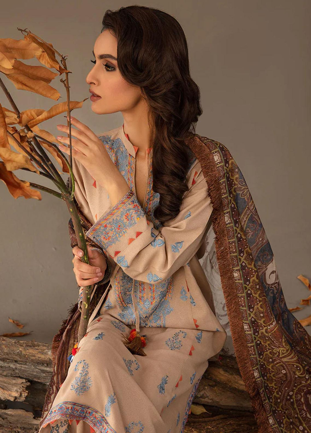 Sobia Nazir Embroidered Karandi Suits Unstitched 3 Piece SN23AW 3B - Winter Collection