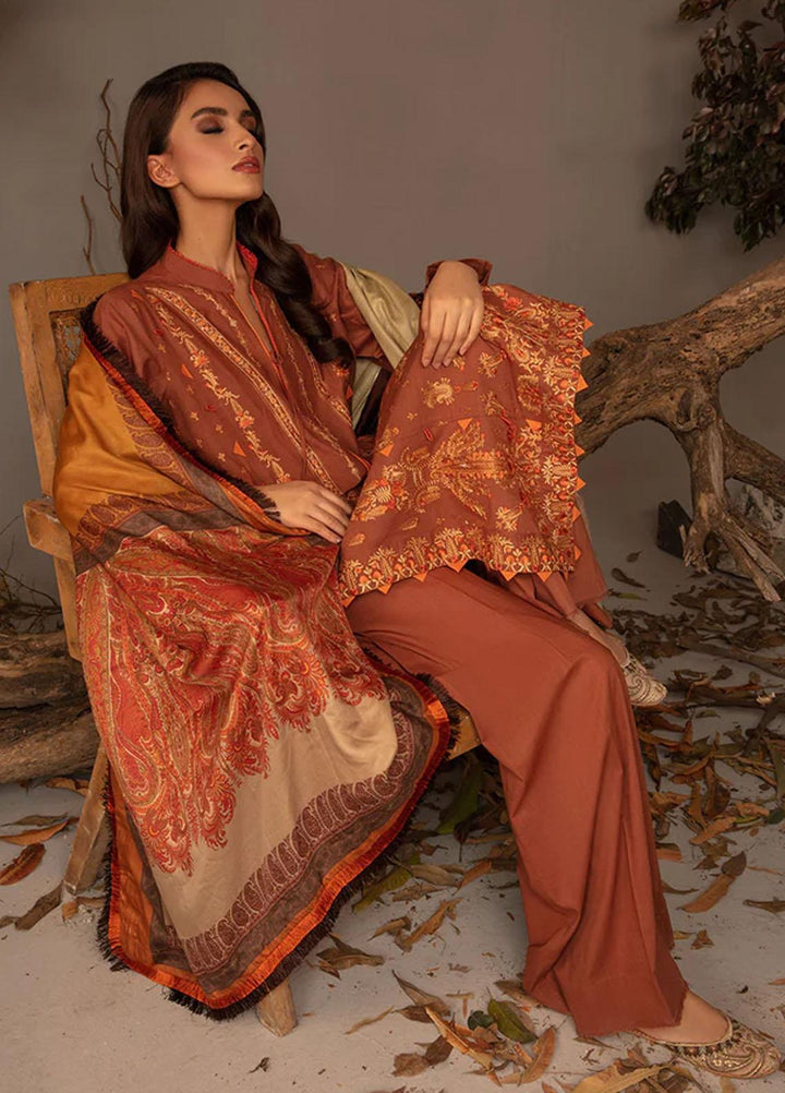 Sobia Nazir Embroidered Slub Suits Unstitched 3 Piece SN23AW 5A - Winter Collection