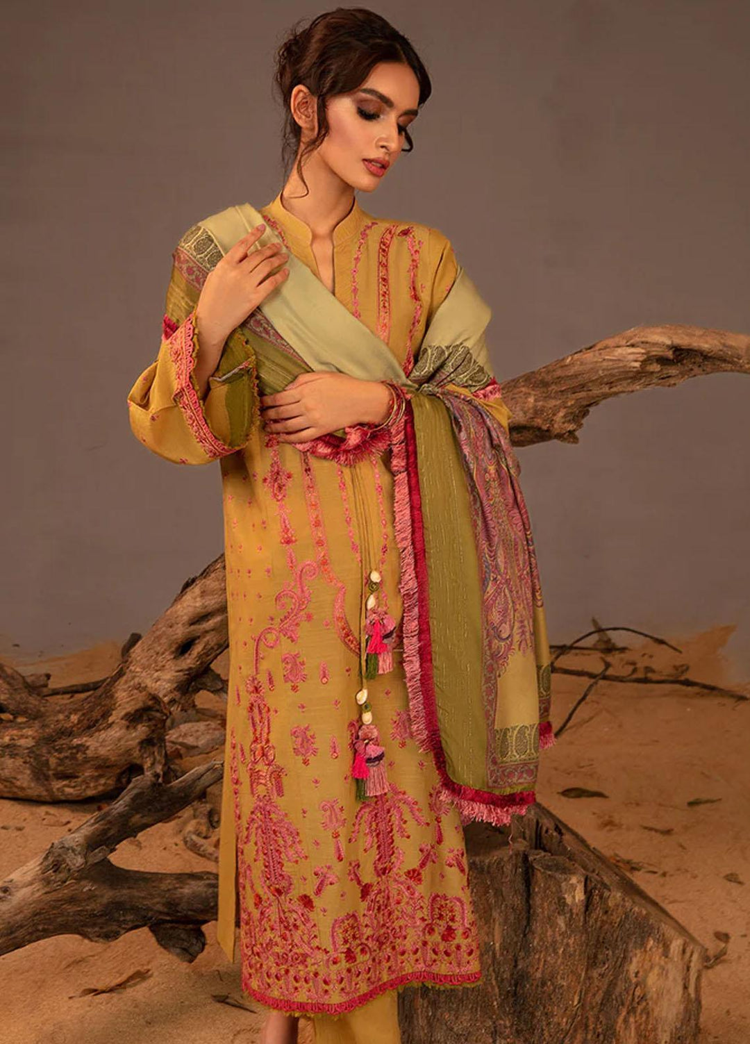 Sobia Nazir Embroidered Slub Suits Unstitched 3 Piece SN23AW 5B - Winter Collection
