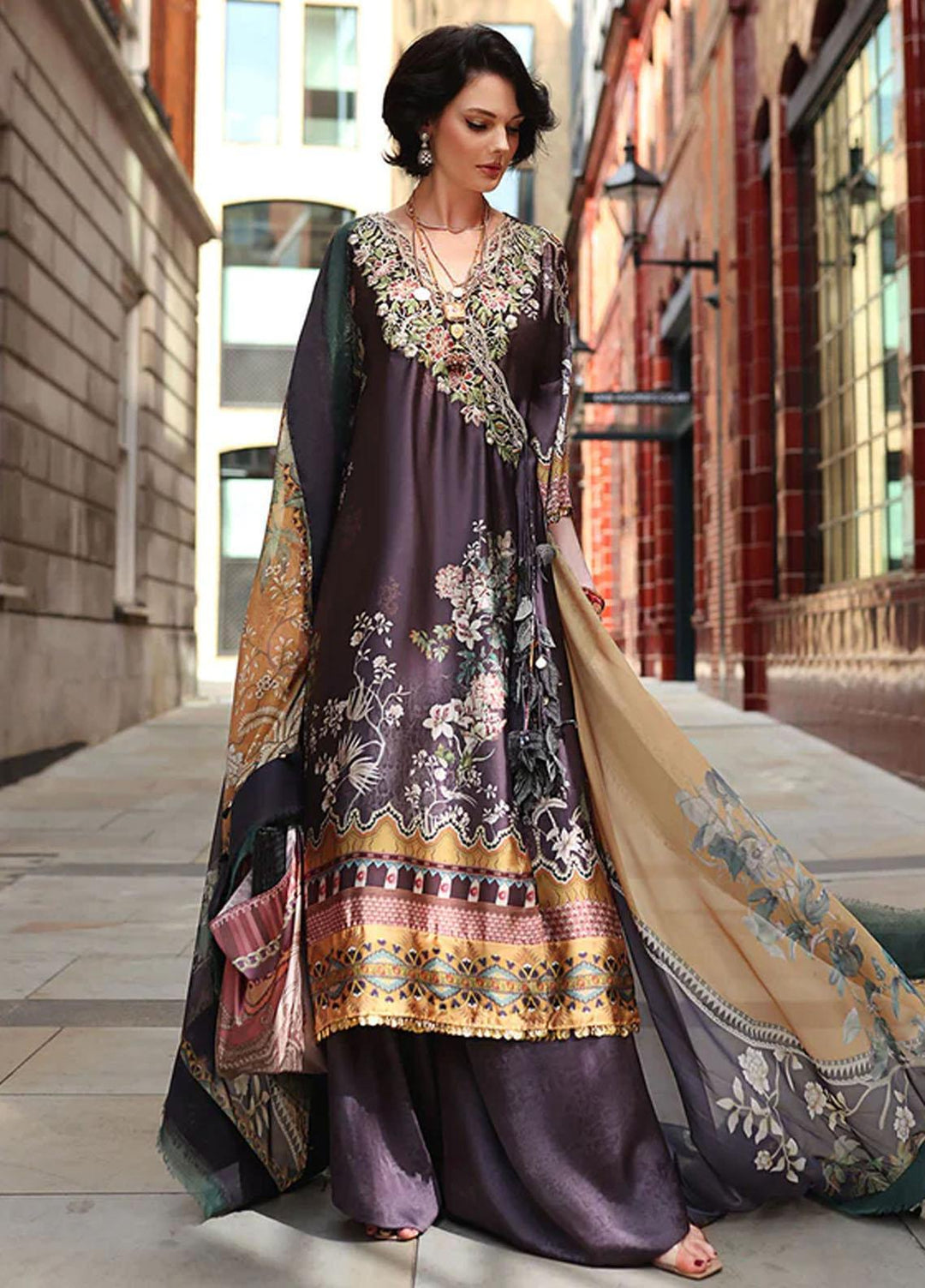 Sobia Nazir Embroidered Silk Suits Unstitched 3 Piece SN23SL D-01 - Formal Collection