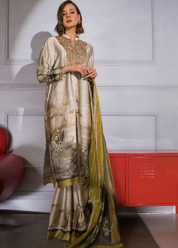 Sobia Nazir Embroidered Silk Suits Unstitched 3 Piece SN23SL-V2 S23V2-01 - Luxury Collection