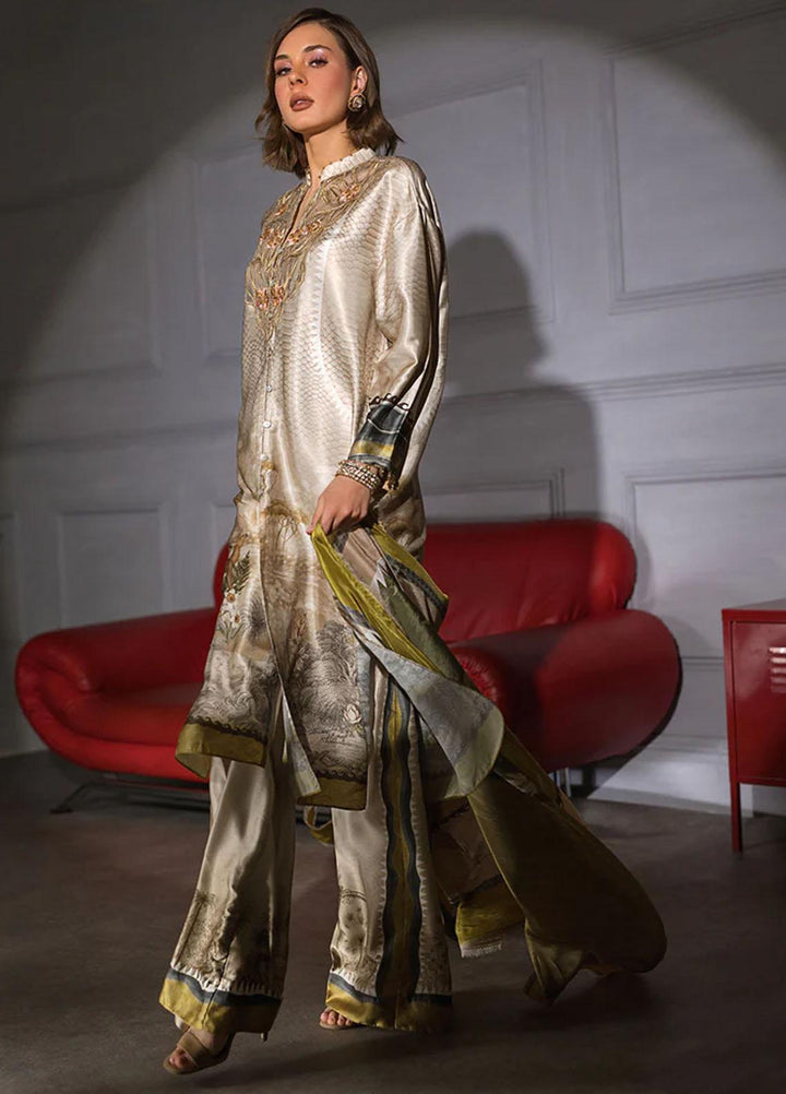 Sobia Nazir Embroidered Silk Suits Unstitched 3 Piece SN23SL-V2 S23V2-01 - Luxury Collection