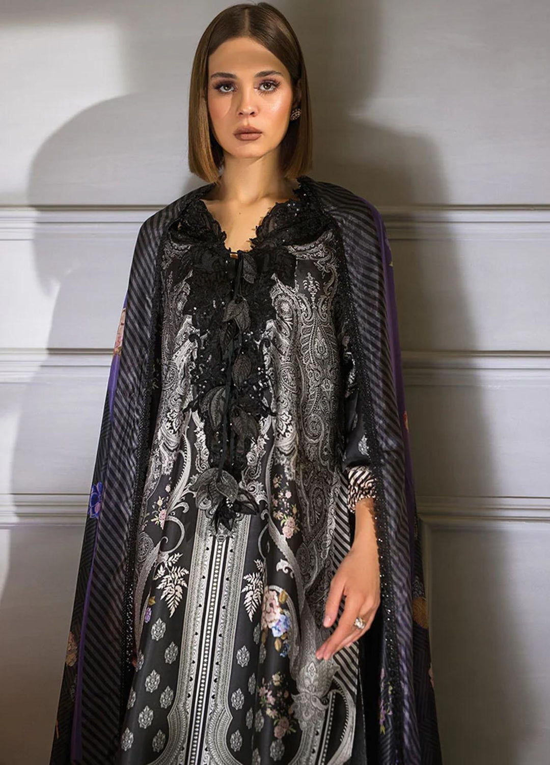 Sobia Nazir Embroidered Silk Suits Unstitched 3 Piece SN23SL-V2 S23V2-02 - Luxury Collection