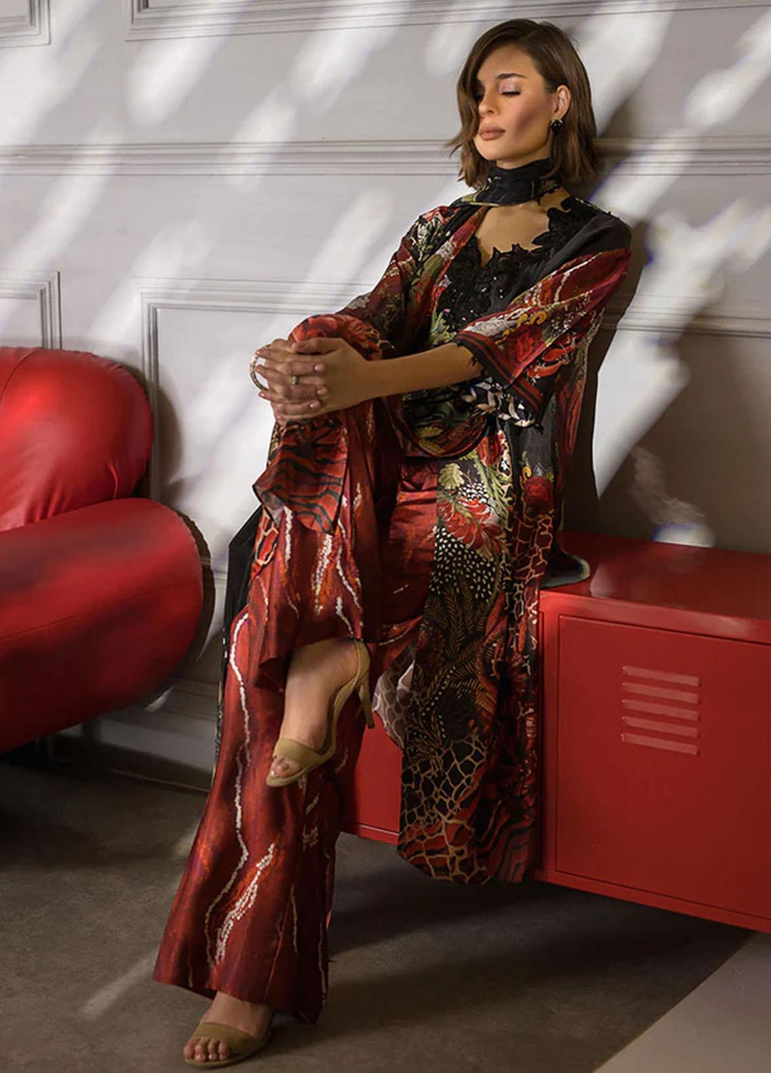 Sobia Nazir Embroidered Silk Suits Unstitched 3 Piece SN23SL-V2 S23V2-03 - Luxury Collection