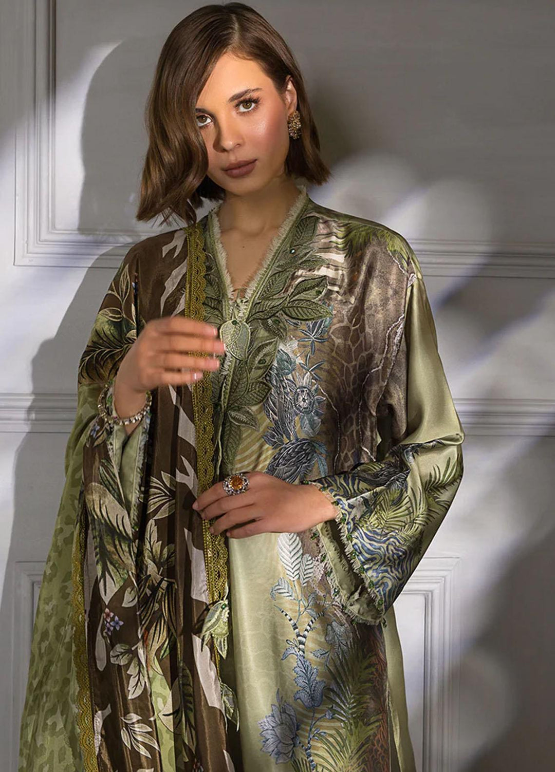 Sobia Nazir Embroidered Silk Suits Unstitched 3 Piece SN23SL-V2 S23V2-04 - Luxury Collection