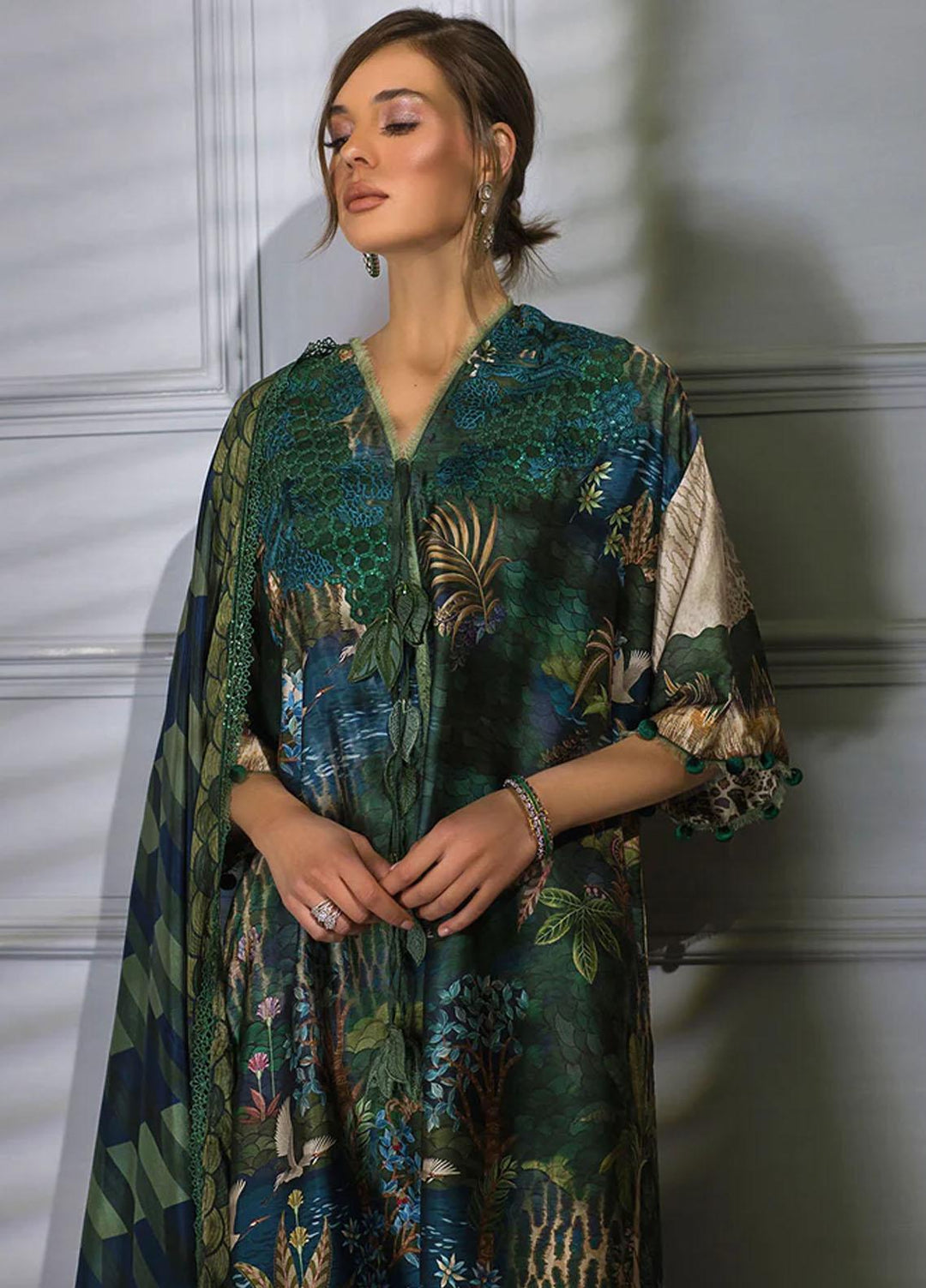 Sobia Nazir Embroidered Silk Suits Unstitched 3 Piece SN23SL-V2 S23V2-06 - Luxury Collection