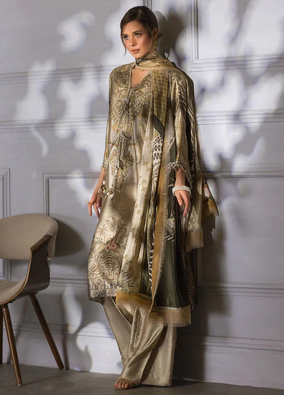 Sobia Nazir Embroidered Silk Suits Unstitched 3 Piece SN23SL-V2 S23V2-07 - Luxury Collection