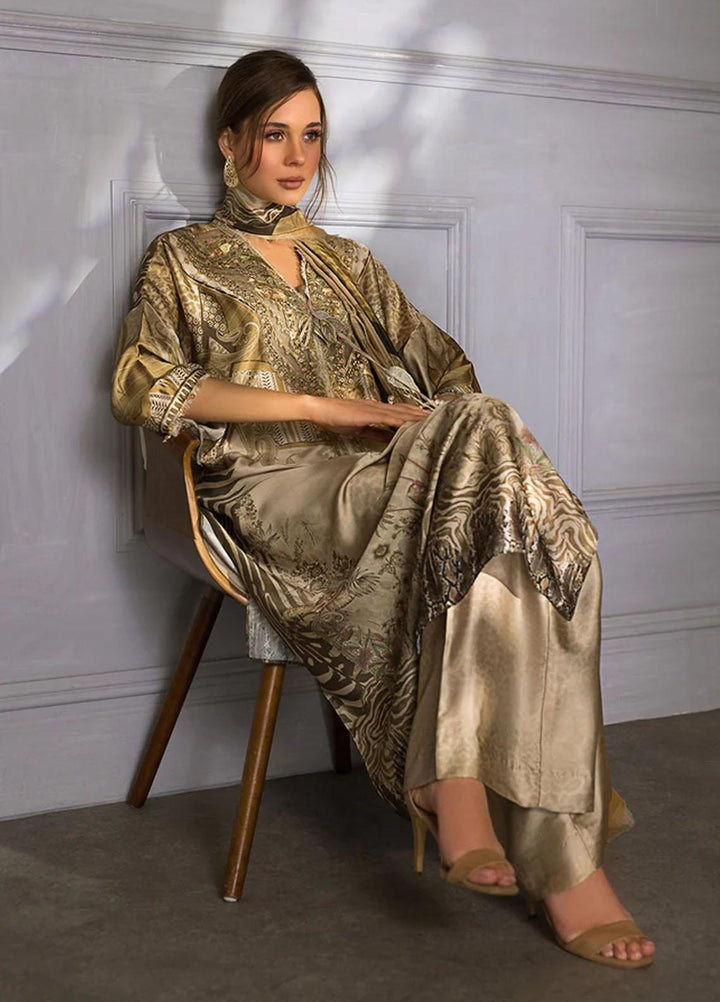 Sobia Nazir Embroidered Silk Suits Unstitched 3 Piece SN23SL-V2 S23V2-07 - Luxury Collection