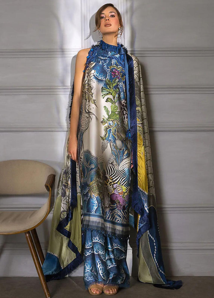 Sobia Nazir Embroidered Silk Suits Unstitched 3 Piece SN23SL-V2 S23V2-09 - Luxury Collection