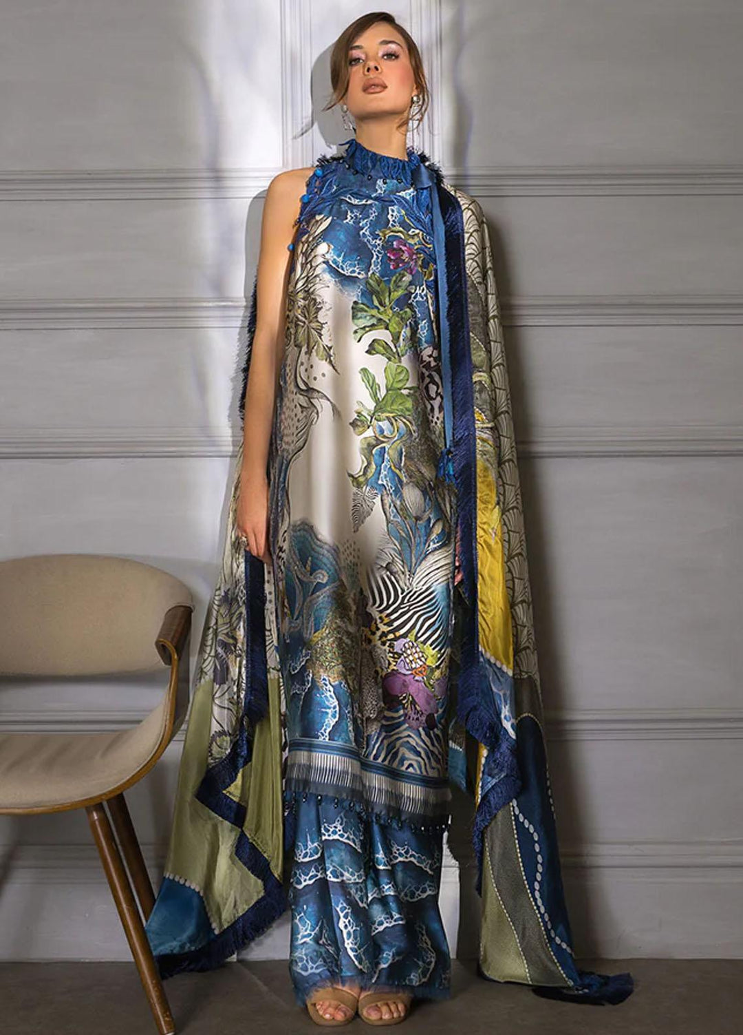 Sobia Nazir Embroidered Silk Suits Unstitched 3 Piece SN23SL-V2 S23V2-09 - Luxury Collection