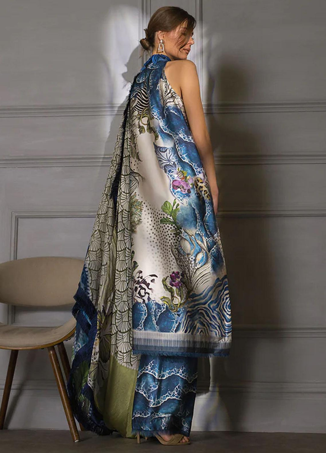 Sobia Nazir Embroidered Silk Suits Unstitched 3 Piece SN23SL-V2 S23V2-09 - Luxury Collection