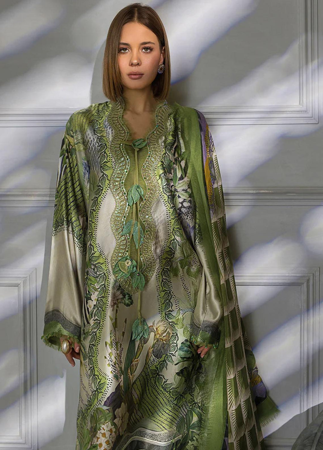 Sobia Nazir Embroidered Silk Suits Unstitched 3 Piece SN23SL-V2 S23V2-10 - Luxury Collection