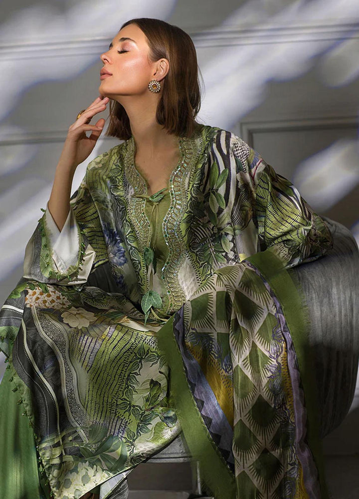 Sobia Nazir Embroidered Silk Suits Unstitched 3 Piece SN23SL-V2 S23V2-10 - Luxury Collection