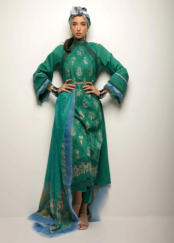 Sobia Nazir Embroidered Lawn Suits Unstitched 3 Piece SN23V 10A - Summer Collection