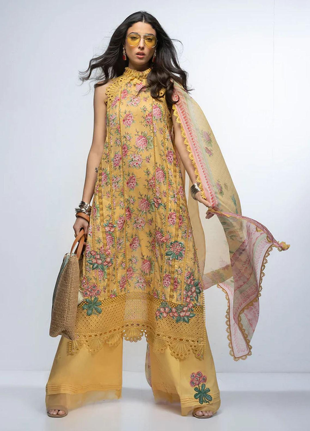 Sobia Nazir Embroidered Lawn Suits Unstitched 3 Piece SN23V 1B - Summer Collection