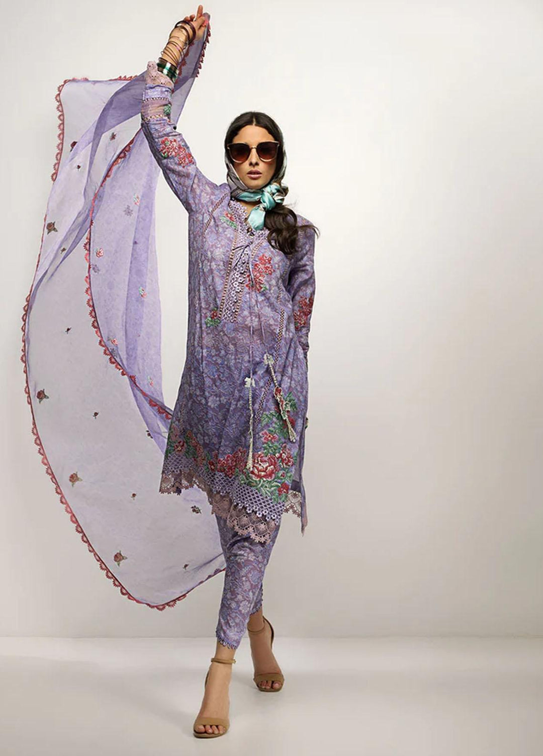 Sobia Nazir Embroidered Lawn Suits Unstitched 3 Piece SN23V 2B - Summer Collection