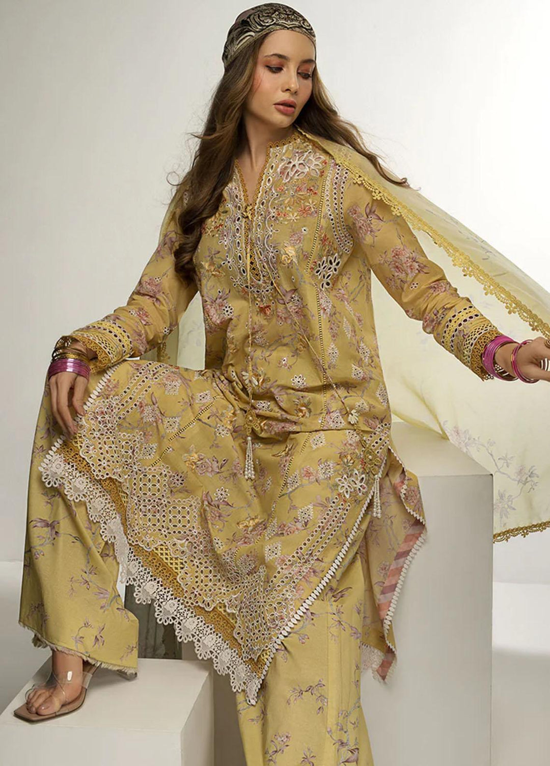 Sobia Nazir Embroidered Lawn Suits Unstitched 3 Piece SN23V 4B - Summer Collection