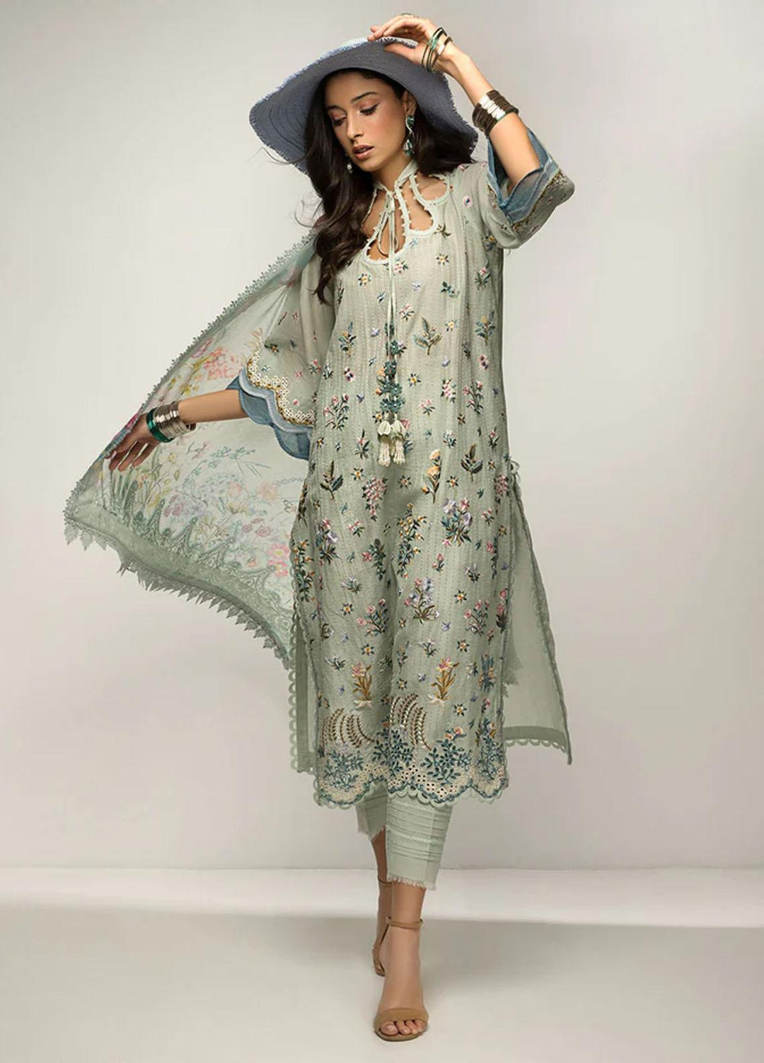 Sobia Nazir Embroidered Lawn Suits Unstitched 3 Piece SN23V 8A - Summer Collection