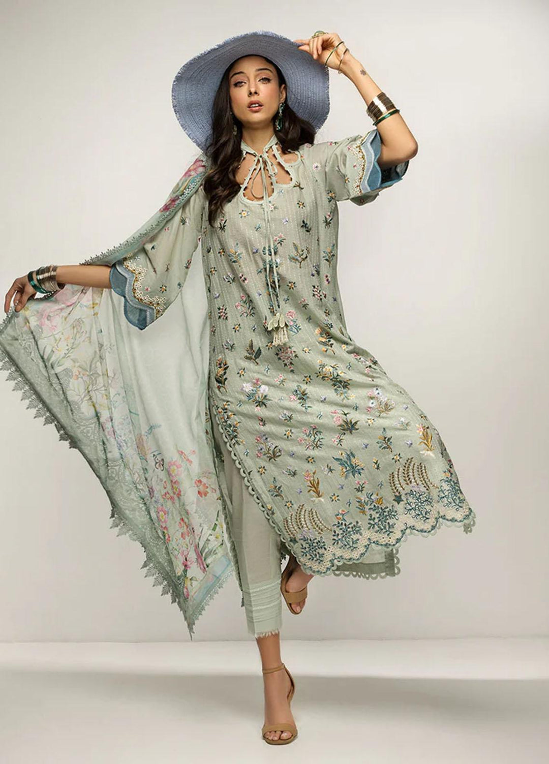 Sobia Nazir Embroidered Lawn Suits Unstitched 3 Piece SN23V 8A - Summer Collection