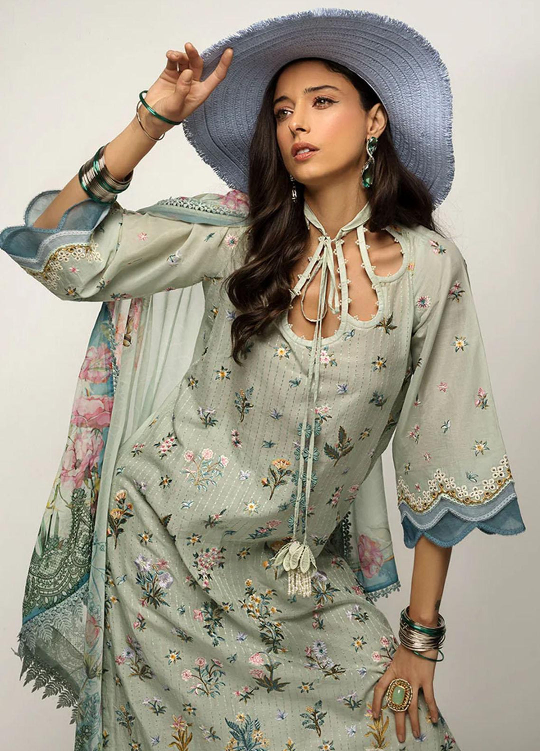 Sobia Nazir Embroidered Lawn Suits Unstitched 3 Piece SN23V 8A - Summer Collection