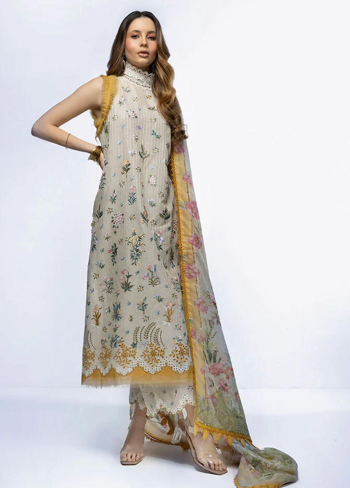 Sobia Nazir Embroidered Lawn Suits Unstitched 3 Piece SN23V 8B - Summer Collection