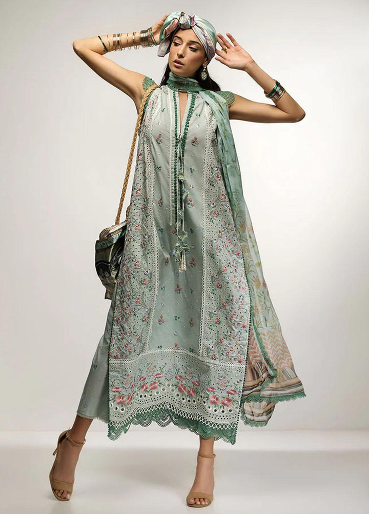 Sobia Nazir Embroidered Lawn Suits Unstitched 3 Piece SN23V 9A - Summer Collection