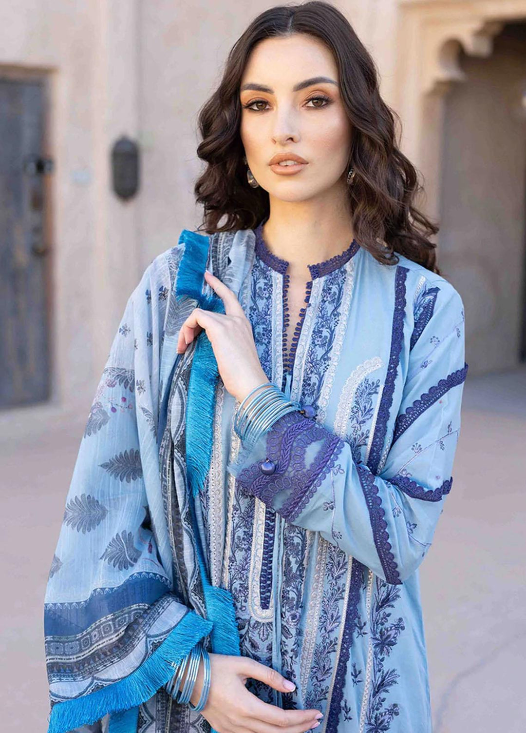 Vital By Sobia Nazir Embroidered Lawn Suits Unstitched 3 Piece SN22V 2B - Summer Collection