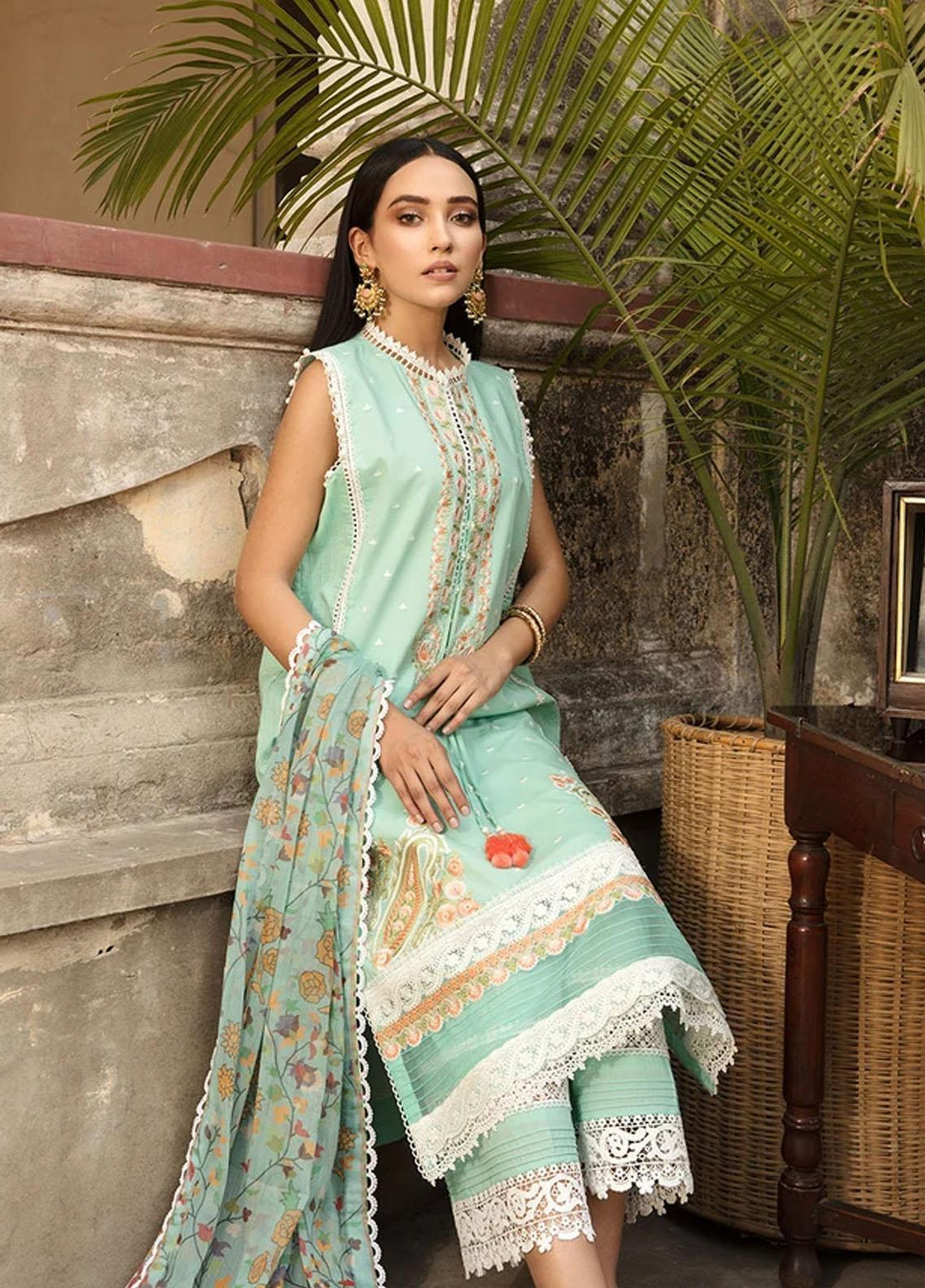 Vital By Sobia Nazir Embroidered Lawn Suits Unstitched 3 Piece SN21-V2 3B - Summer Collection