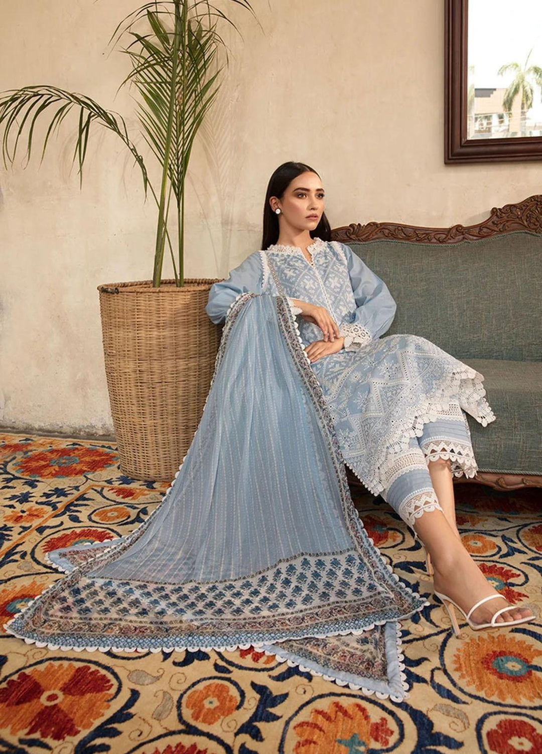 Vital By Sobia Nazir Embroidered Lawn Suits Unstitched 3 Piece SN21-V2 8B - Summer Collection